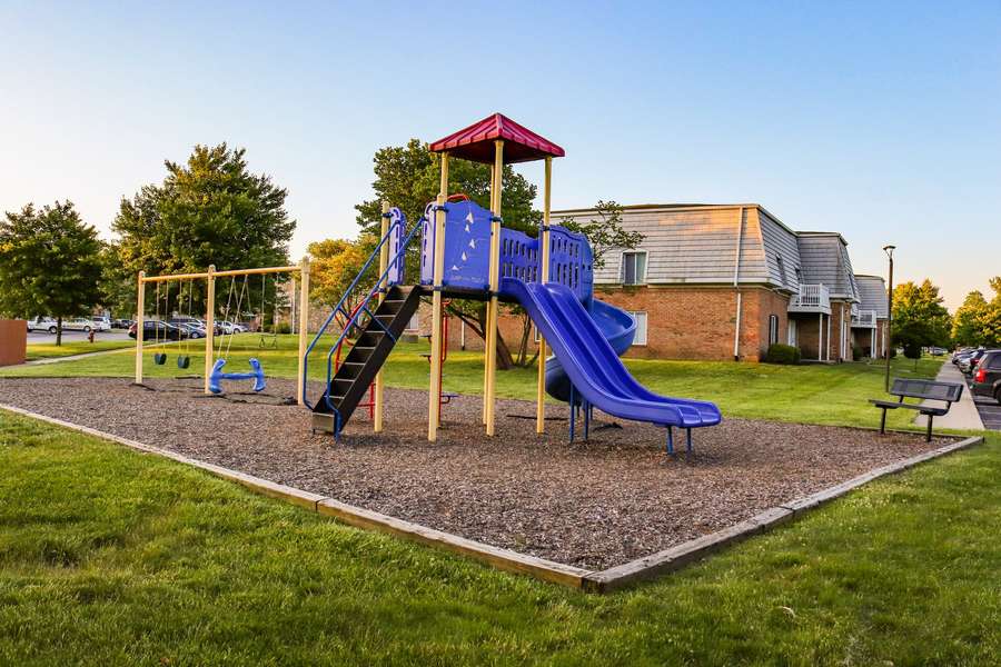 A child playground at a modern apartment complex