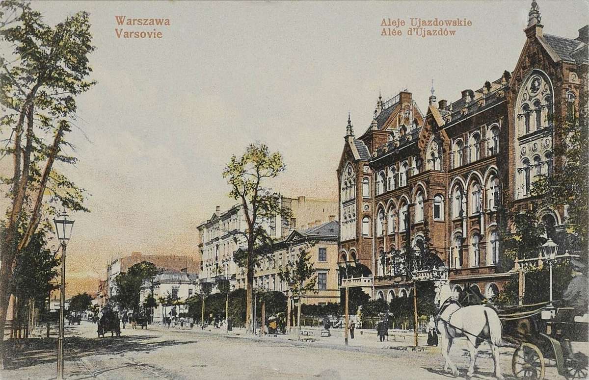 Aleje Ujazdowskie in Warsaw before 1906