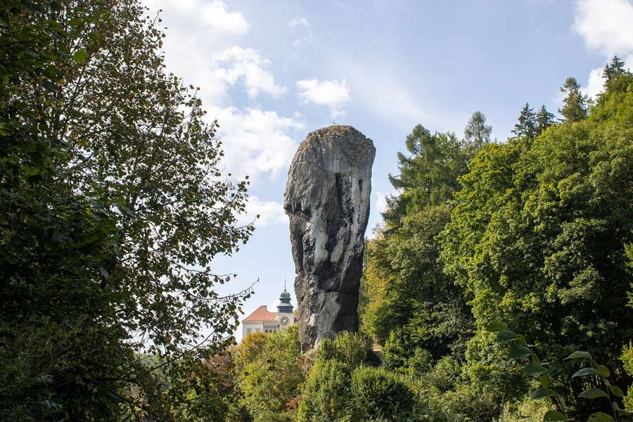 Maczuga Herkulesa limestone rock in Ojców National Park