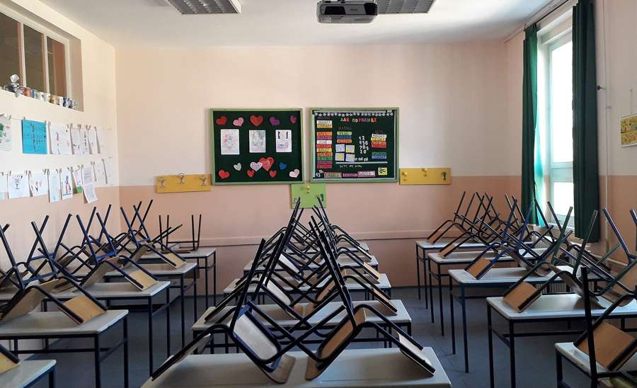 Empty classroom in an international school