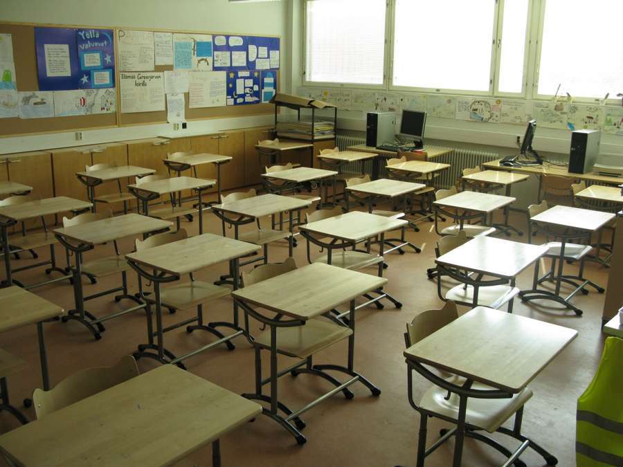 Empty classroom in an international school