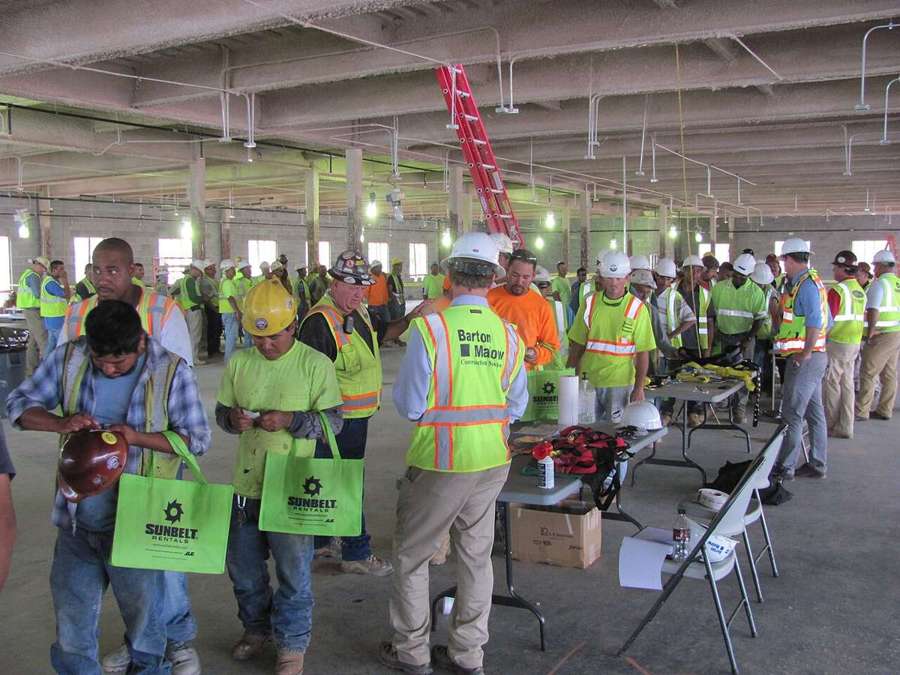 Workers at a safety training, illustrative US photo