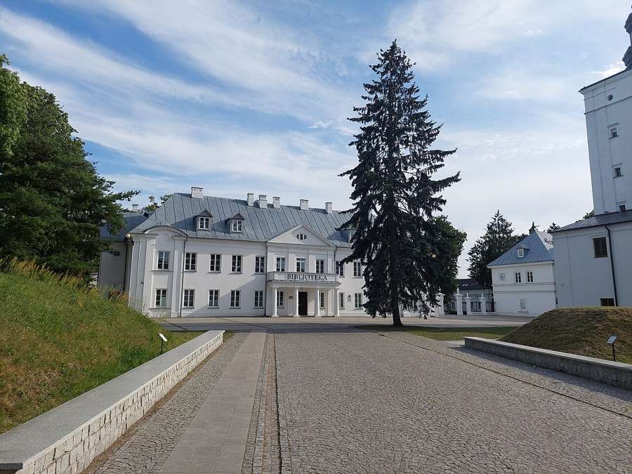 The Radziwiłł palace complex in Biała Podlaska on a sunny day