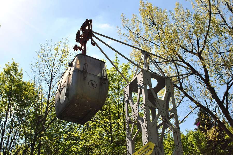A historic cabin of the Szyndzielnia gondola lift above Bielsko-Biała