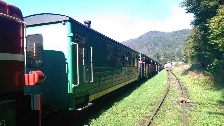 The narrow-gauge Bieszczady forest railway at Majdan station