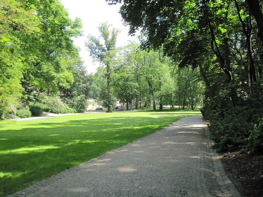 A path in Warsaw's Łazienki Park - parkruns and weekend runners are part of the mainstream fitness culture