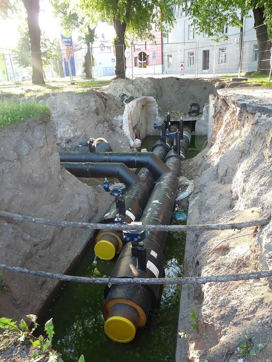 Illustrative photo of district heating pipes