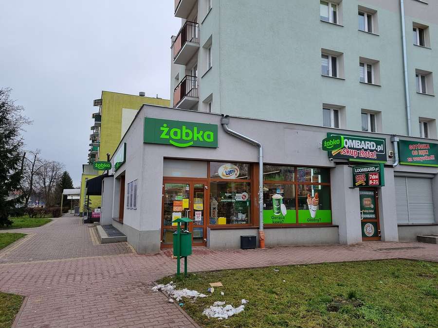 A Żabka convenience store - the late-night option for basics, with condoms stocked by the till