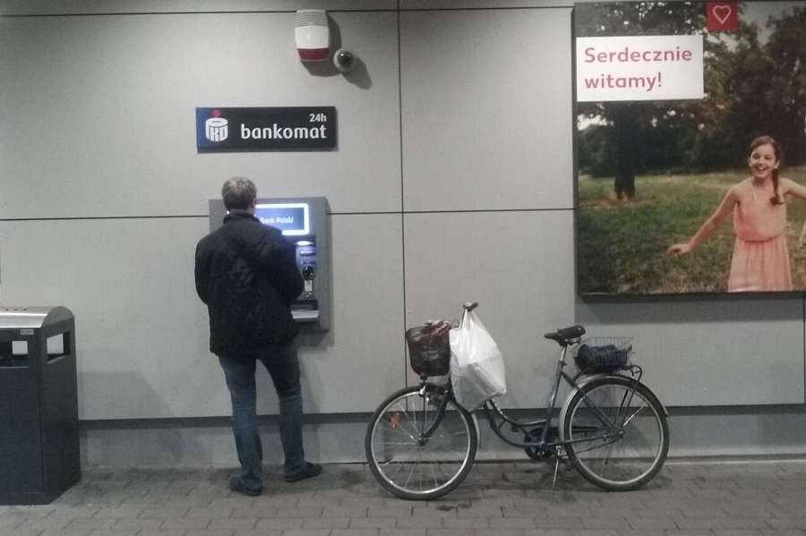 Bank cash machine in Tomaszów Mazowiecki, Poland
