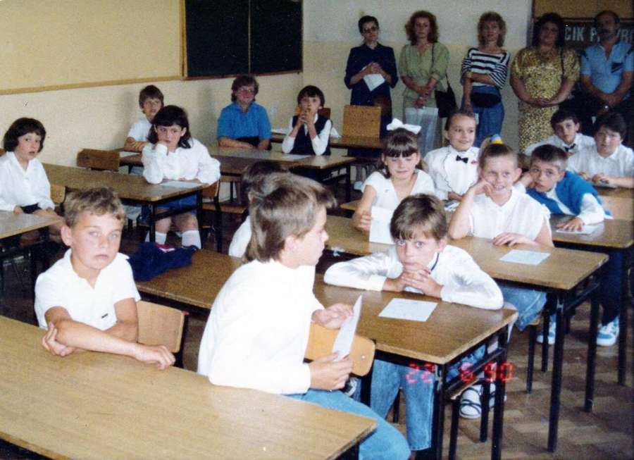 School ceremony in Warsaw 1990