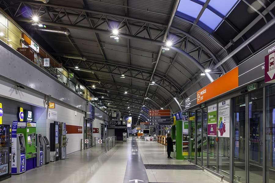 Inside Warsaw Modlin Airport's terminal - Ryanair's main Warsaw base with 49 routes in summer 2026