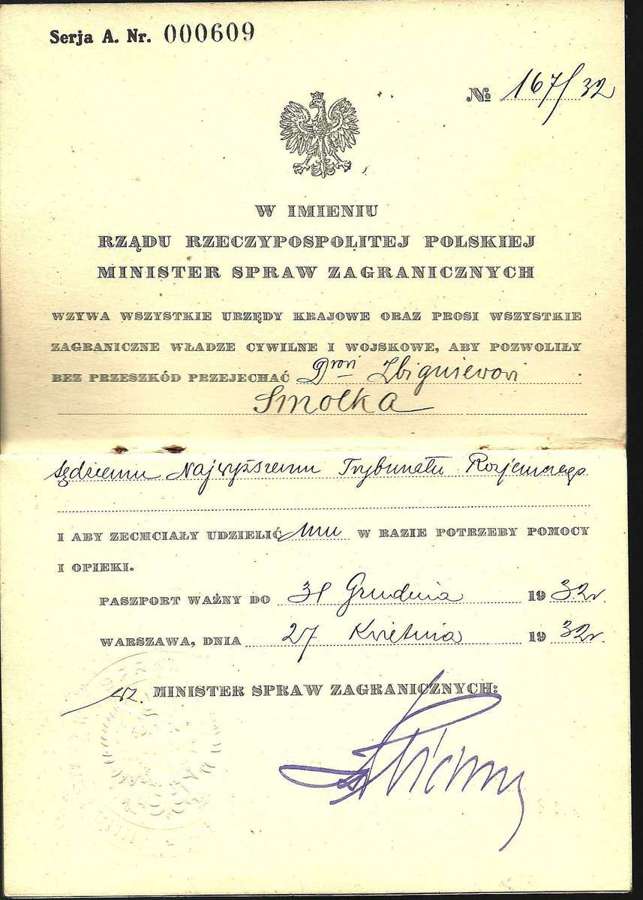 A historic Polish passport from 1932