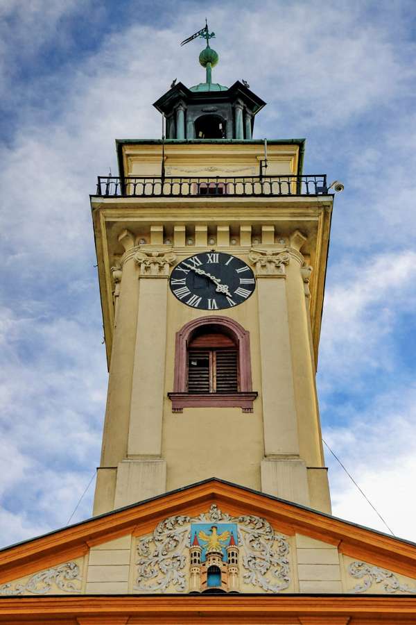 Town hall tower on the market square in Cieszyn