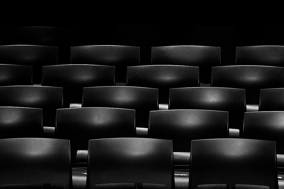 Rows of empty cinema seats in an illustrative photograph published in 2016