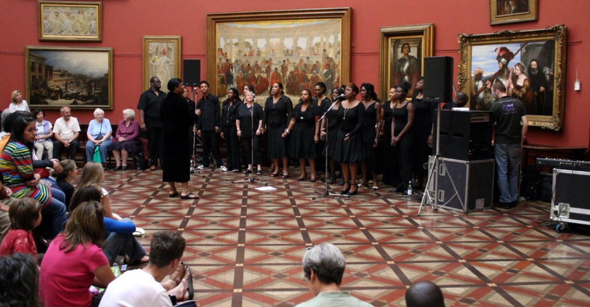 Birmingham Community Gospel Choir performing in a museum in September 2007