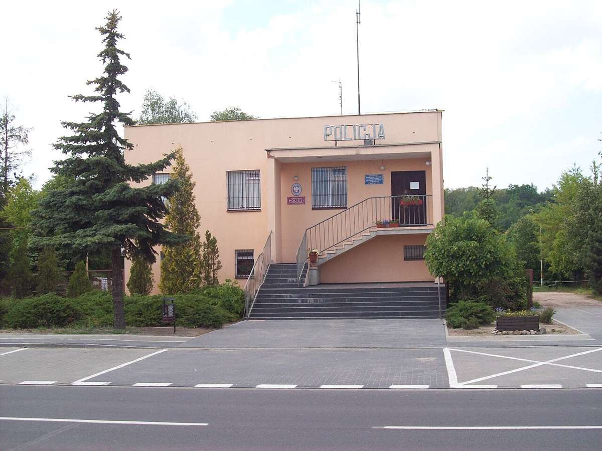 Police station building in Puszczykowo, Poland