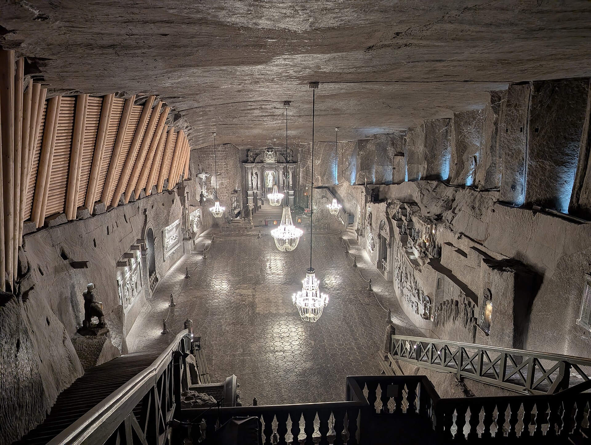 St Kinga's Chapel carved from salt in the Wieliczka Salt Mine
