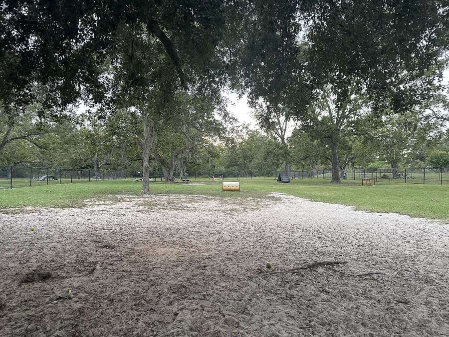 Dog park with a fenced grass area