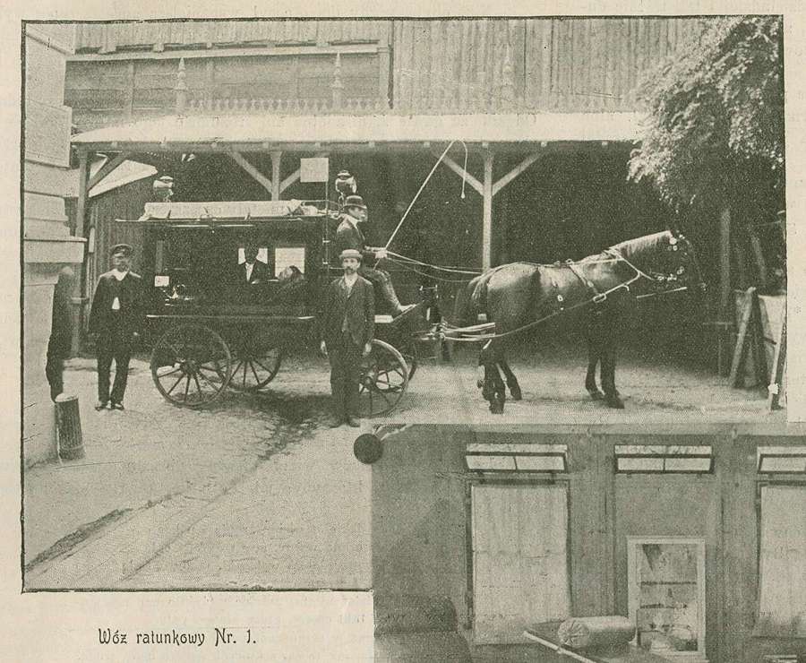 Historic Warsaw emergency service ambulance