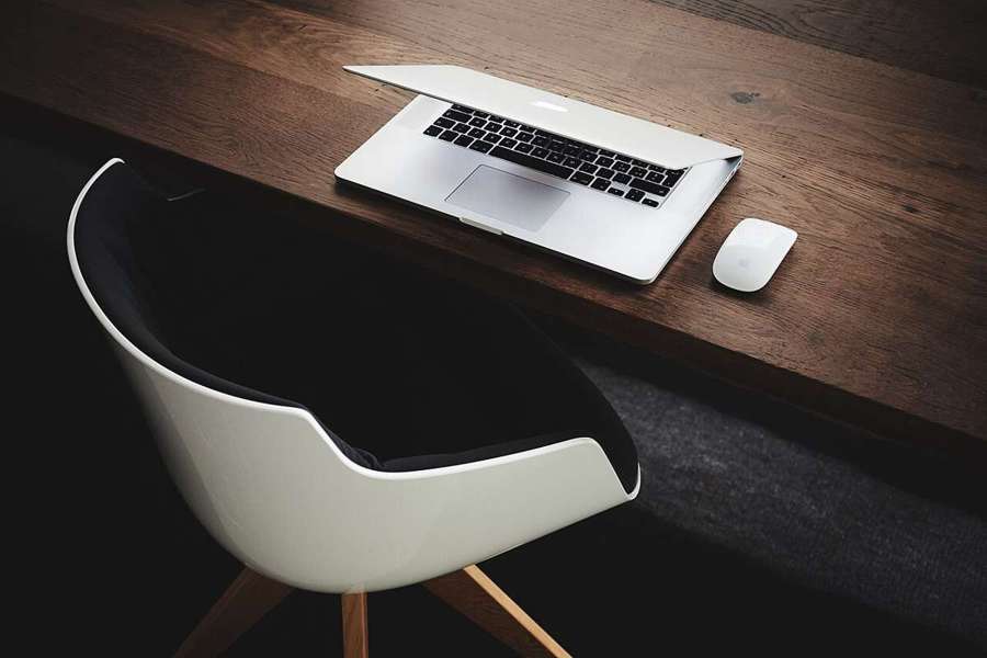Empty desk after work