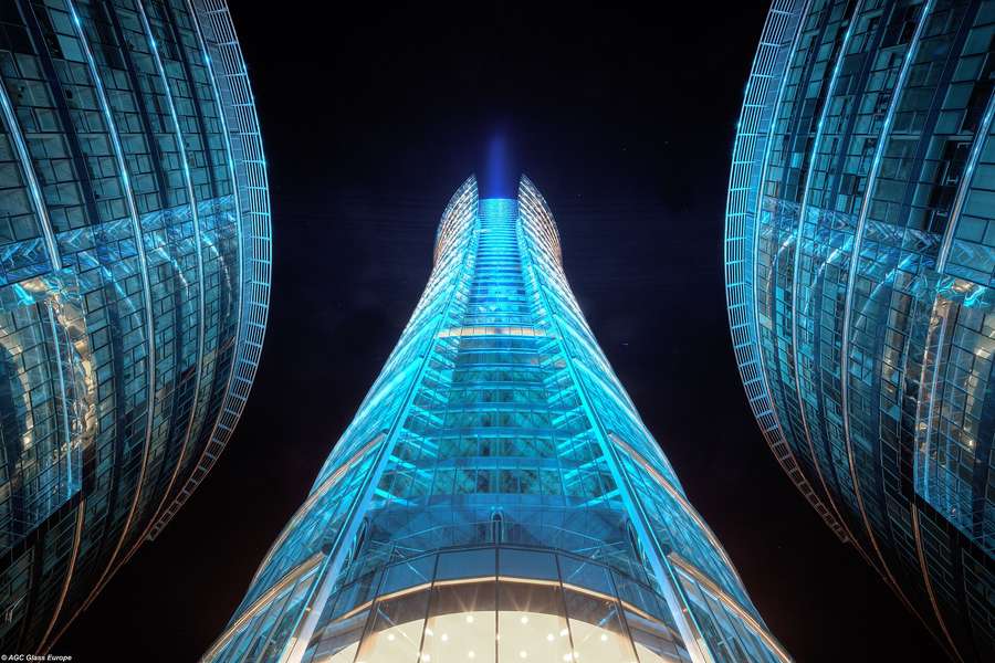 The Warsaw Spire office complex - highly qualified professionals can work in Poland on an EU Blue Card