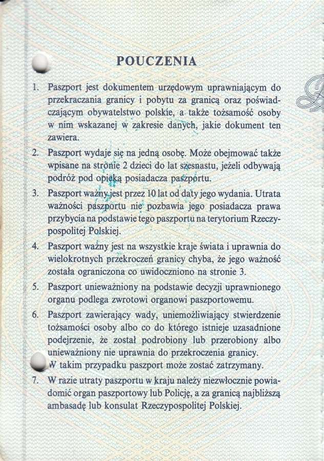 A 1990s Polish passport - family members apply with passports and civil documents