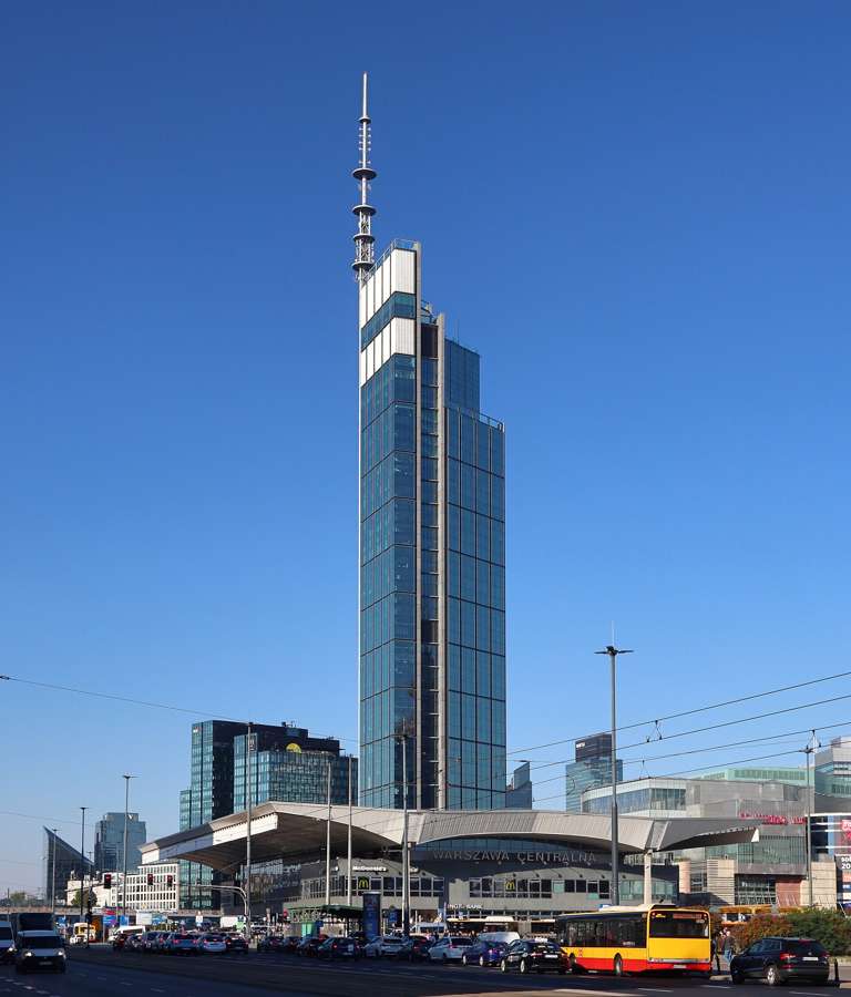 Varso Tower rising above Warszawa Centralna station in Warsaw