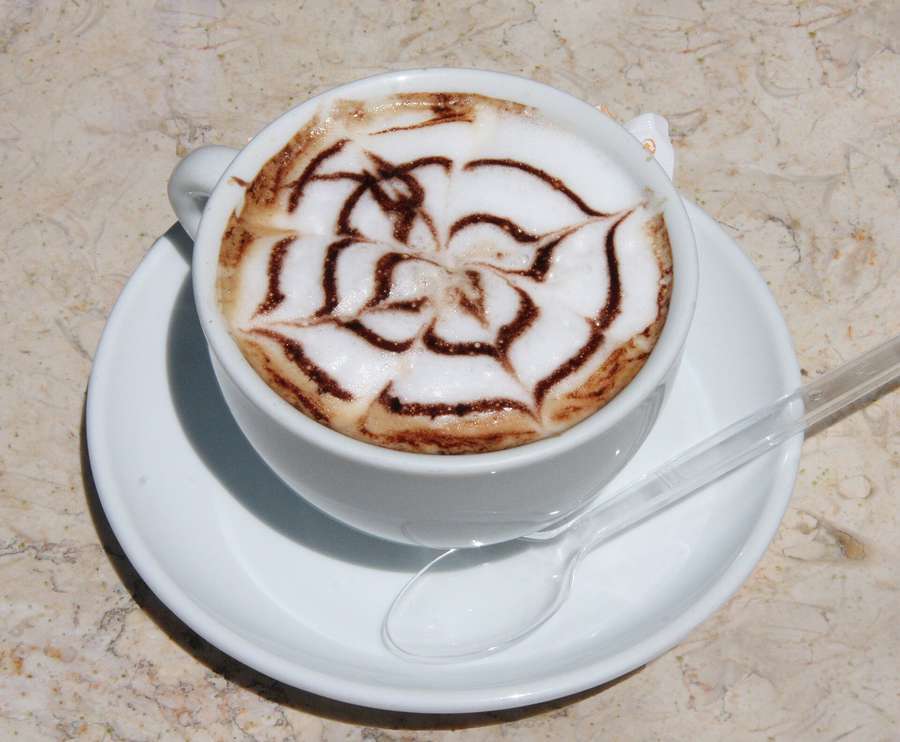 A cappuccino with latte art