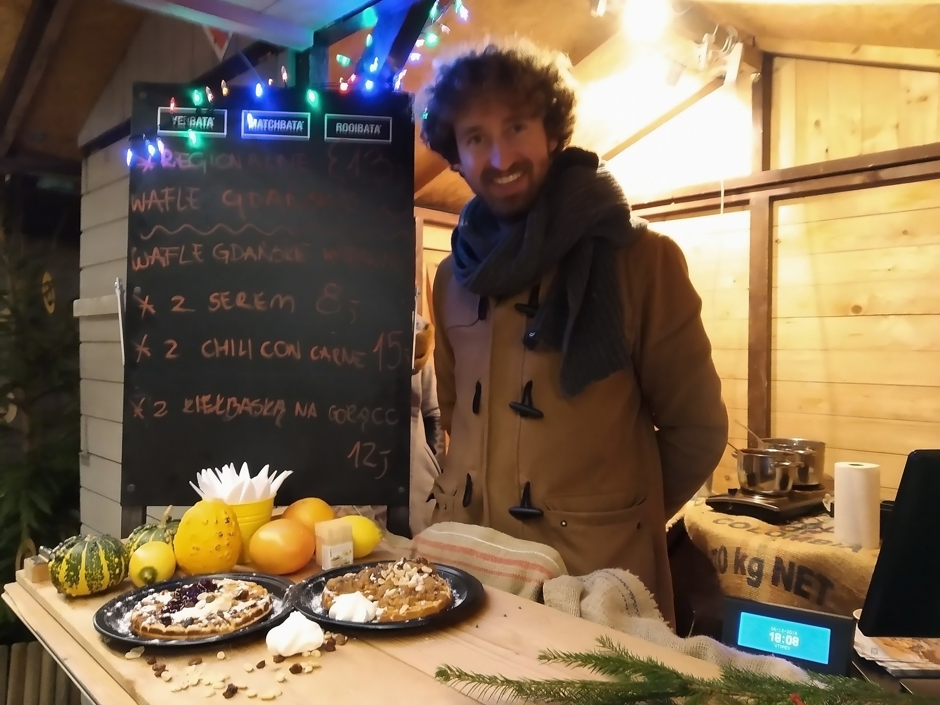 A Gdańsk waffles stall at the Christmas market