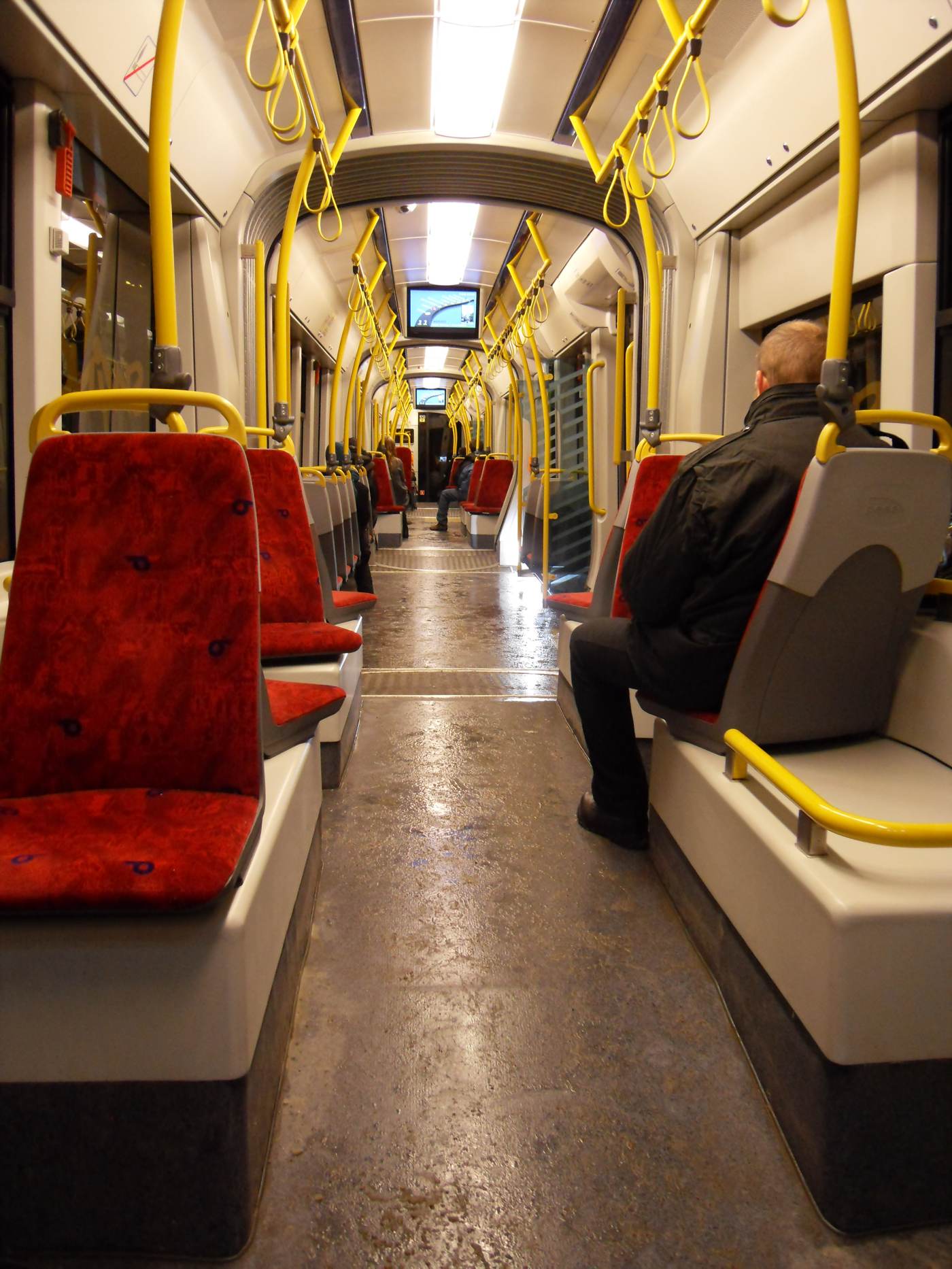 Interior of a PESA tram in Gdańsk