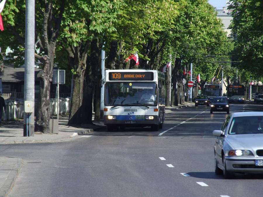 A bus on Jana z Kolna street in Gdynia