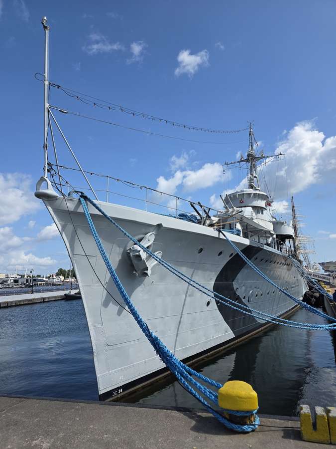 The museum destroyer ORP Blyskawica at the Gdynia waterfront