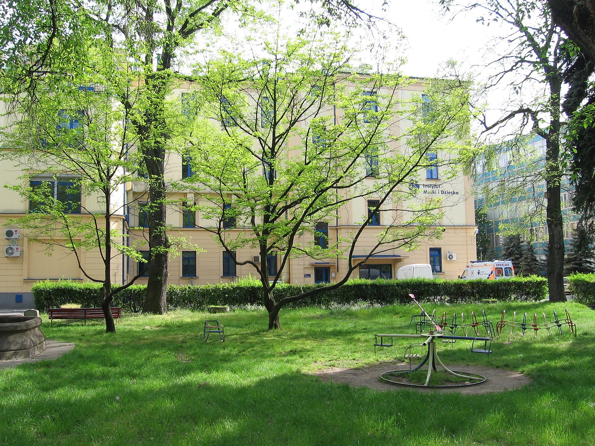 The main entrance of the Institute of Mother and Child in Warsaw