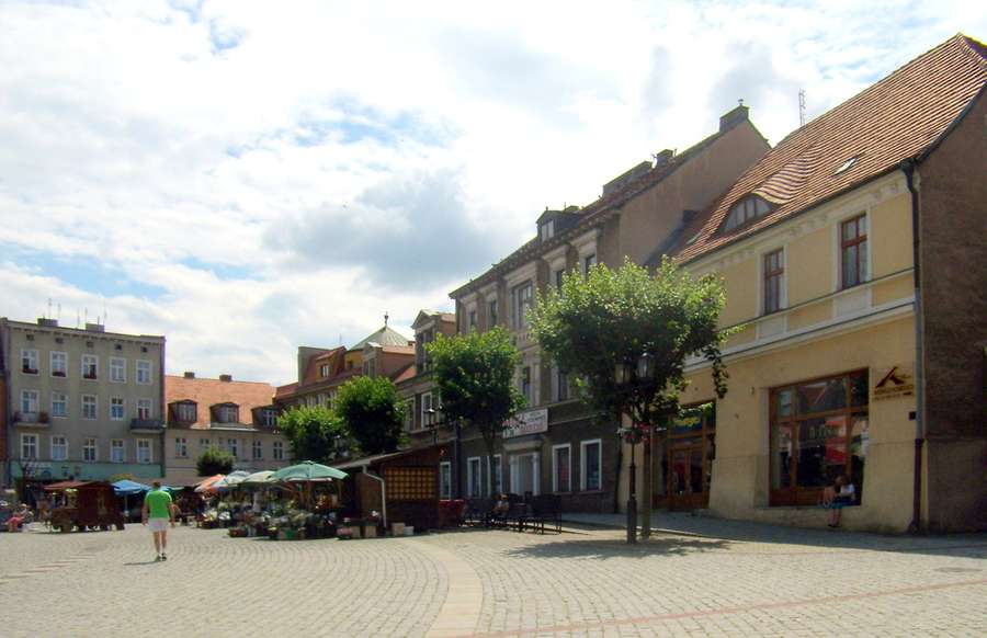 Gniezno's market square on a quiet afternoon