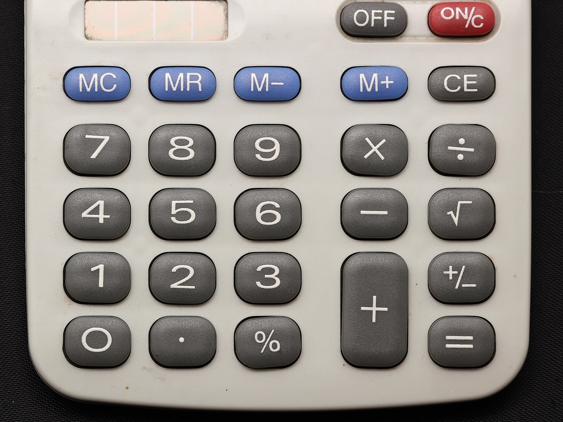 A calculator on a desk