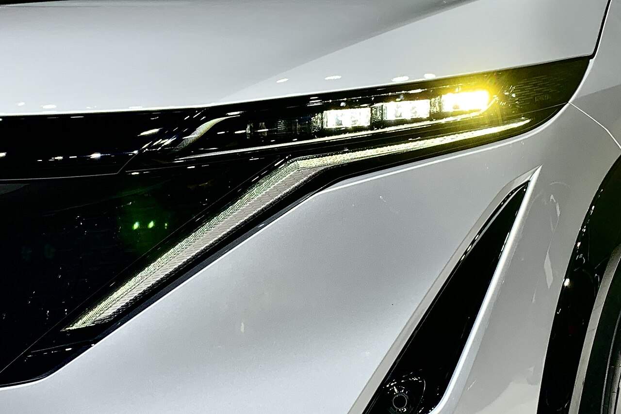 Dipped headlights of a modern car