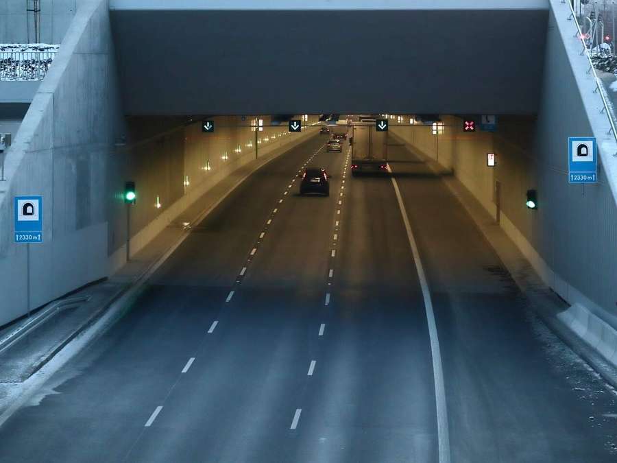 Road tunnel in Warsaw