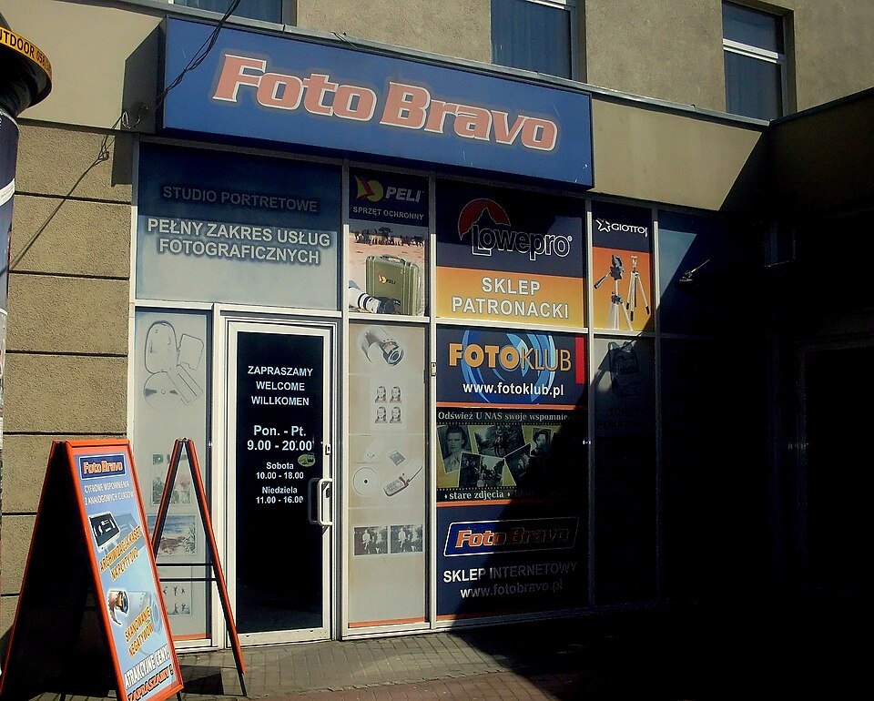 Photographic studio shopfront in Gdansk in April 2010