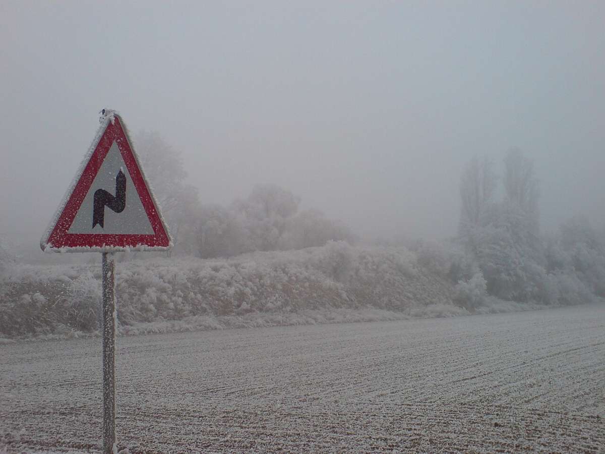 Illustrative photo of a winter road scene