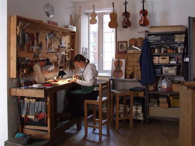 Historical luthier workshop in Cremona, Italy, July 2007