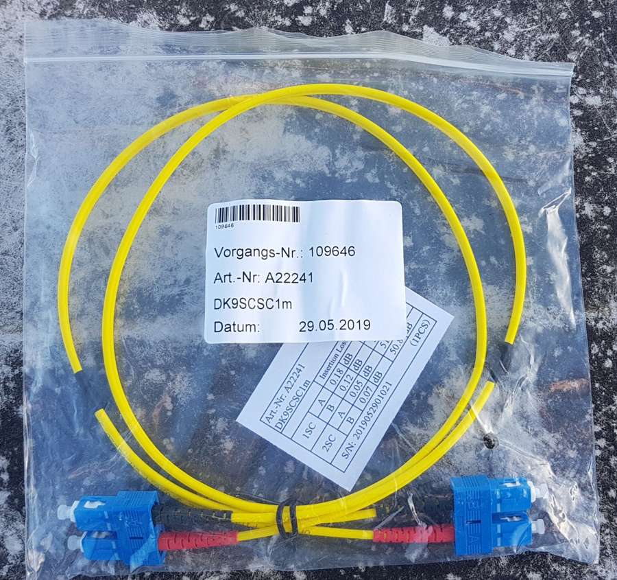 Fiber patch cable - in Polish cities the default home connection is now fiber to the flat
