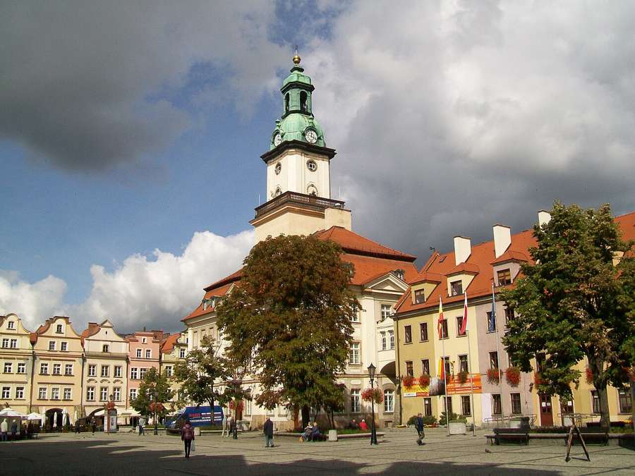 Town hall and market square in Jelenia Góra