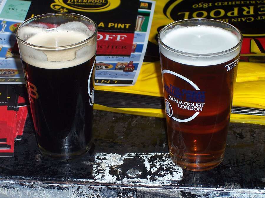 Two pints on a table - a first date in Poland is a sit-down affair, whatever your orientation