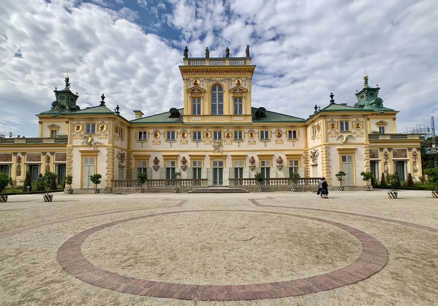 The garden facade of Wilanów Palace in Warsaw