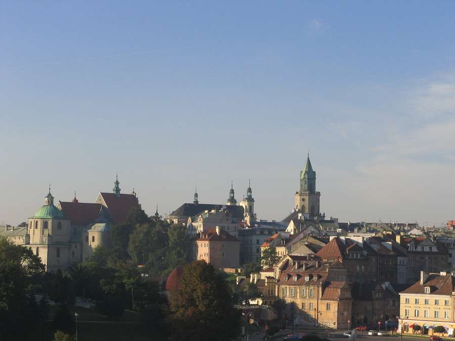 Lublin Old Town skyline with the Trinitarian Tower
