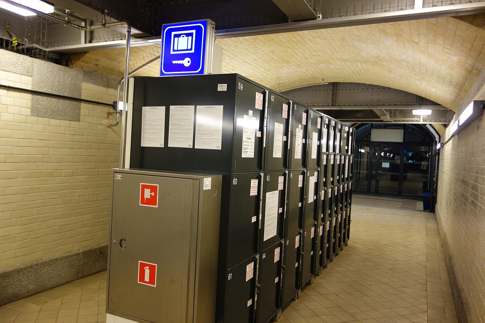 Luggage lockers at Wroclaw Glowny in a historical illustrative photograph