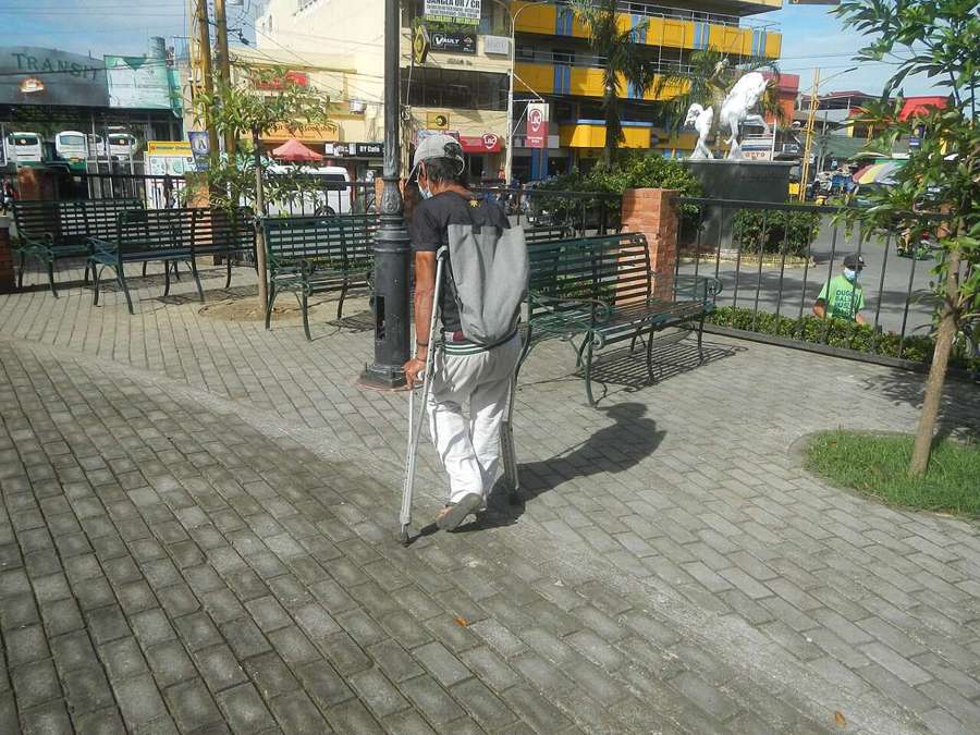 Person using crutches