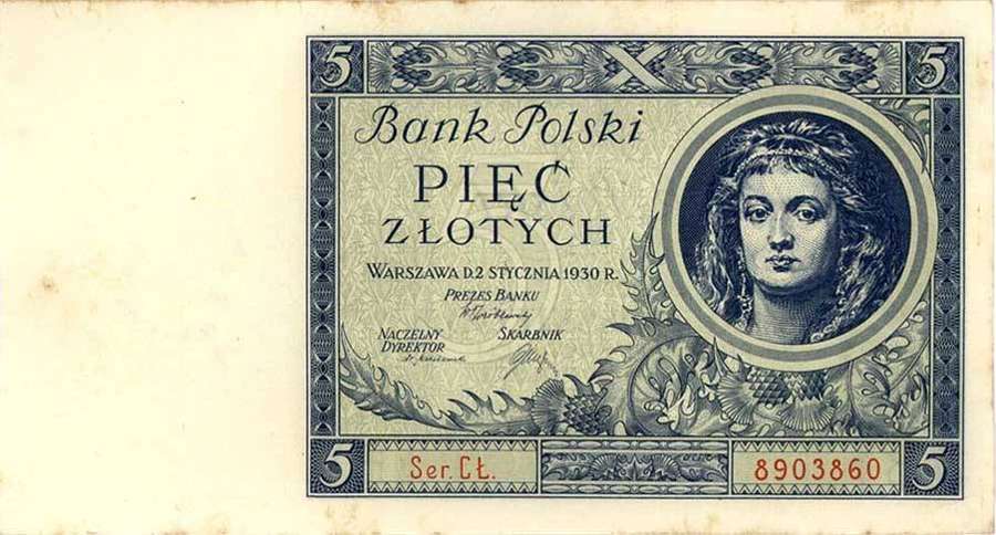 Polish 5 złotych banknote from 1930