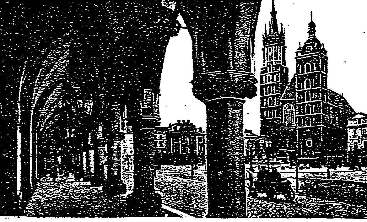 St Mary's Basilica seen from the Cloth Hall, 1920s