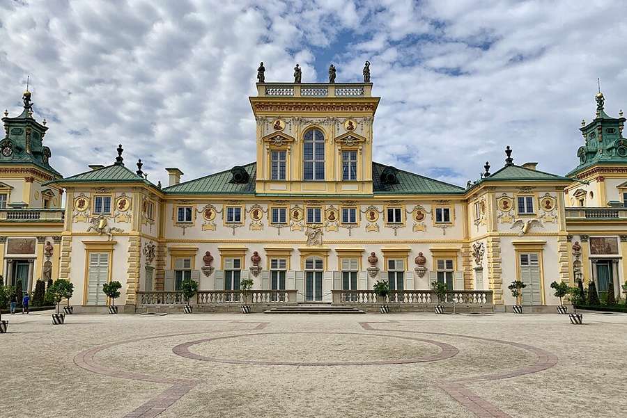 The garden facade of Wilanów Palace in Warsaw